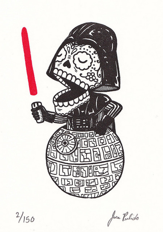 Illustration for article titled Scifi and fantasy characters shed their skin for the Day of the Dead